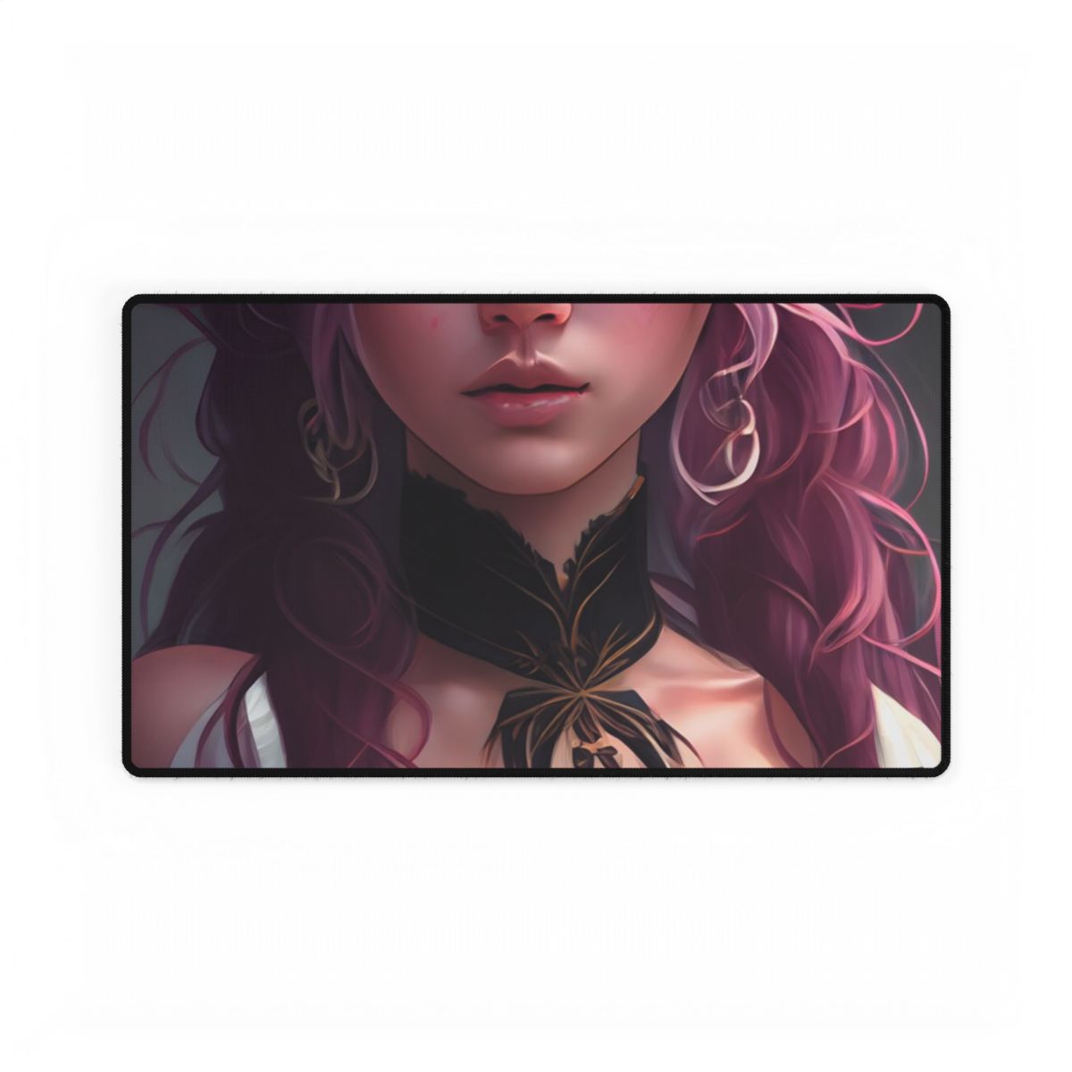 Astonishing Empowered Goddess: Pink Hair Portrait in Dreamscape - Desk Mat