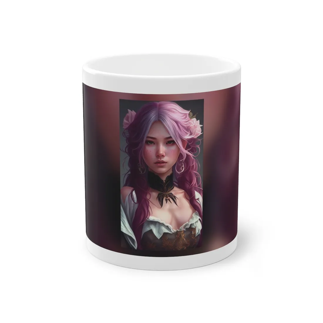 Astonishing Empowered Goddess: Pink Hair Portrait in Dreamscape - Mug