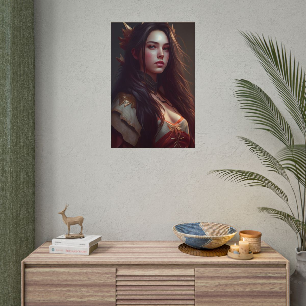 Astonishing Female Portrait: Brown Hair Artwork - Poster