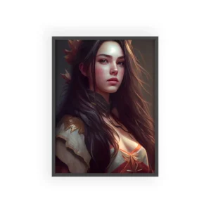 Woman with Golden Spiked Crown Framed Poster