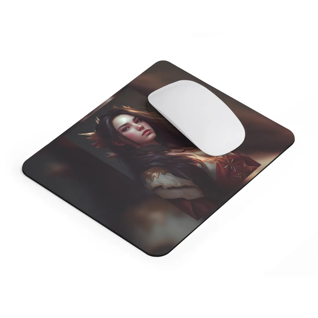 Astonishing Female Portrait: Brown Hair - Mouse Pad
