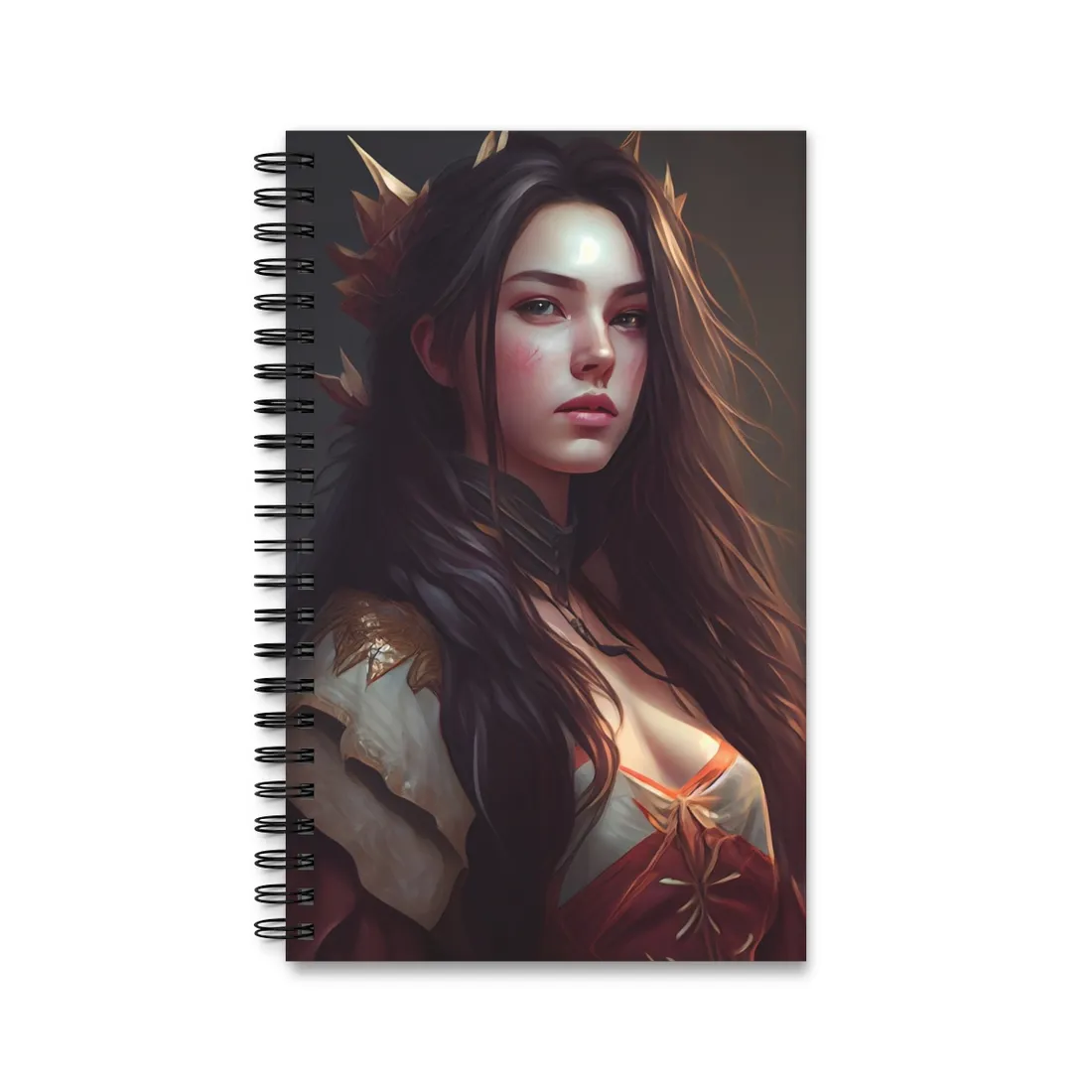 Astonishing Female Portrait: Brown Hair - Spiral Notebook
