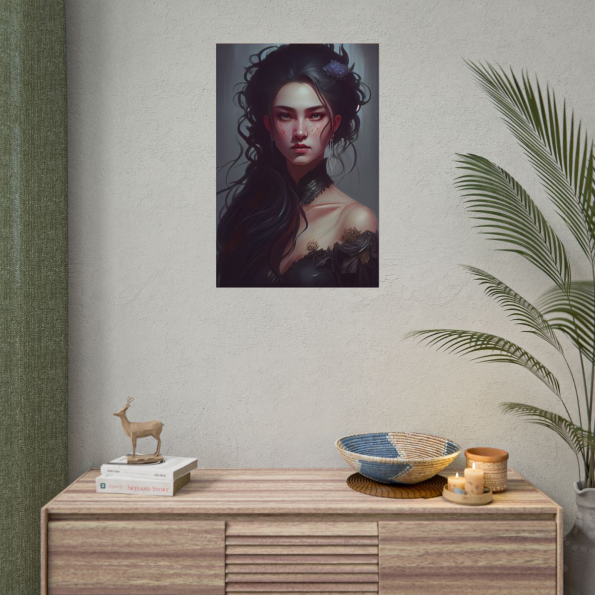 Astonishing Female Portrait: Dr. Black Hair Elegance - Poster