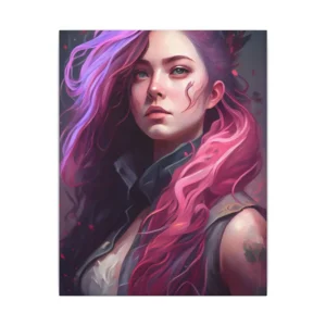 Woman with Violet Hair Canvas Print
