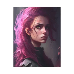 Woman with Pink Hair Canvas Print
