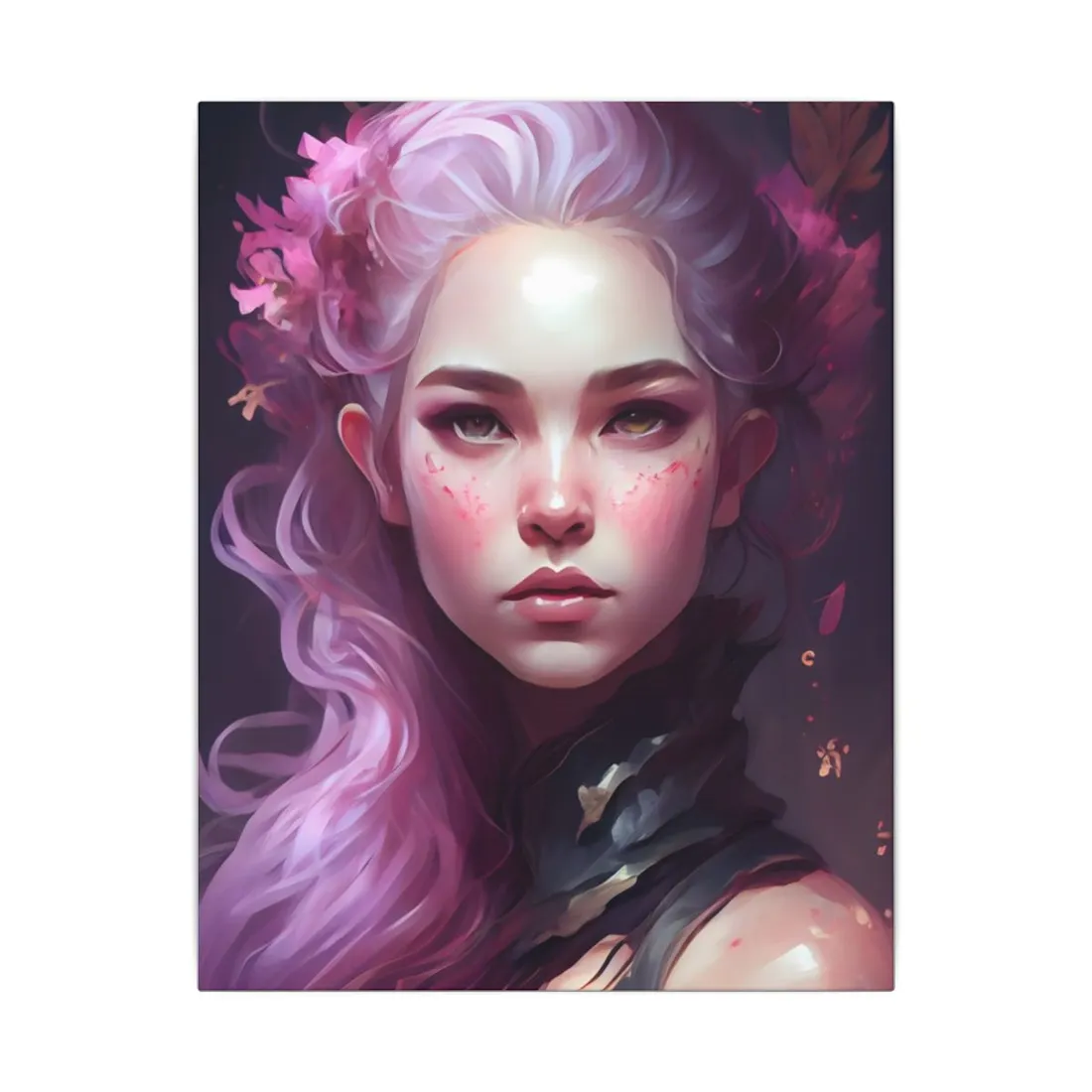 Astonishing Female Portrait with Pink Hair: Dre - Canvas