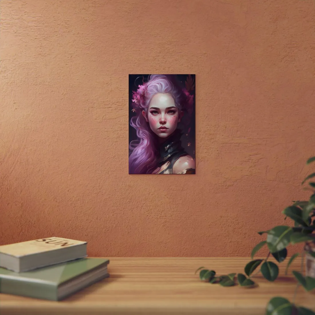 Astonishing Female Portrait with Pink Hair: Dre - Metal Poster