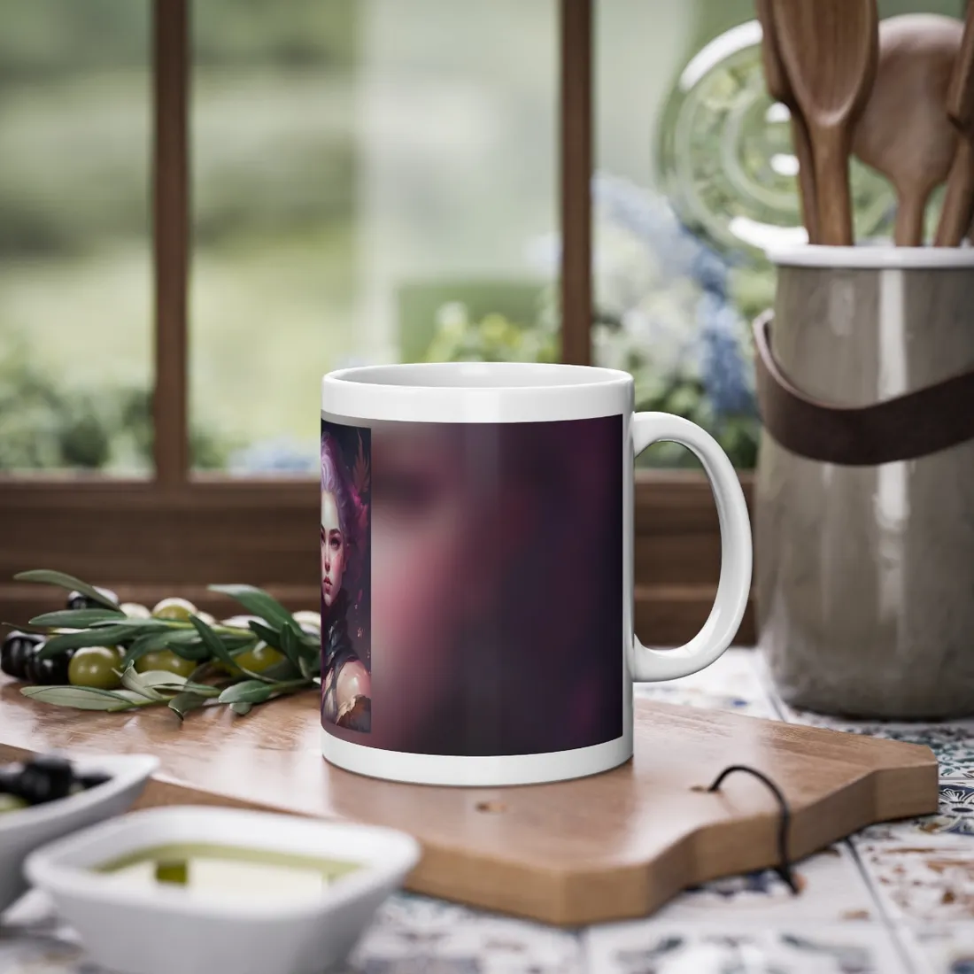 Astonishing Female Portrait with Pink Hair: Dre - Mug