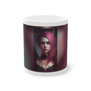 Pink-Haired Winged Portrait Mug