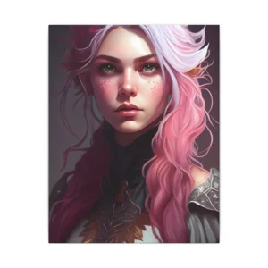 Fantasy Woman with Pink Hair Canvas Print
