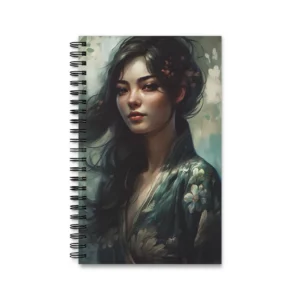 Woman in Floral Robe Spiral Notebook