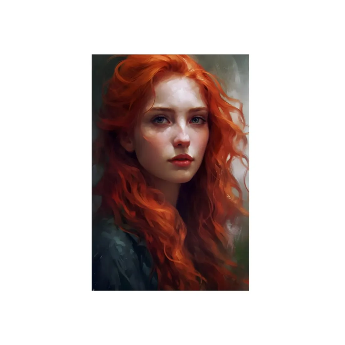 Astonishing Redhead Portrait: Female - Metal Poster
