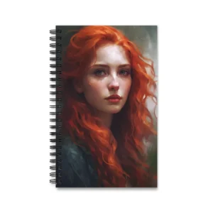 Woman with Wavy Ginger Hair Spiral Notebook