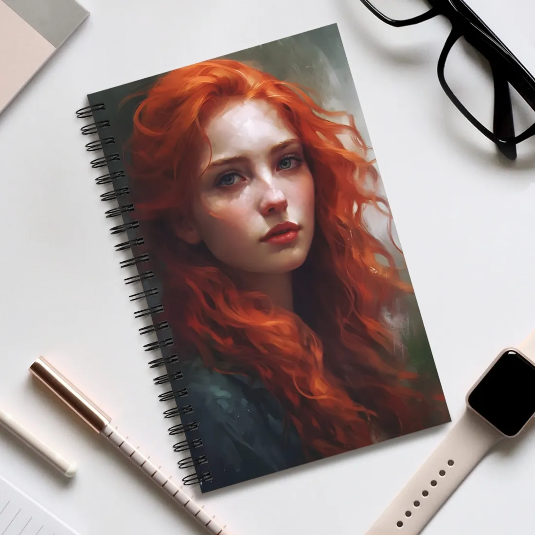 Astonishing Redhead Portrait: Female - Spiral Notebook