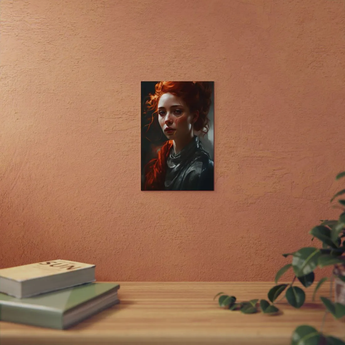 Astonishing Redhead Portrait: Neutral Expression Art - Metal Poster