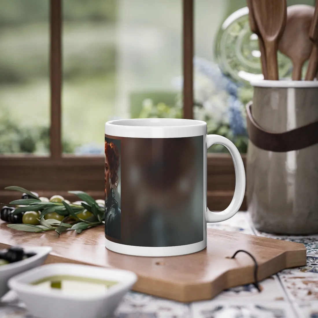 Astonishing Redhead Portrait: Neutral Expression Art - Mug