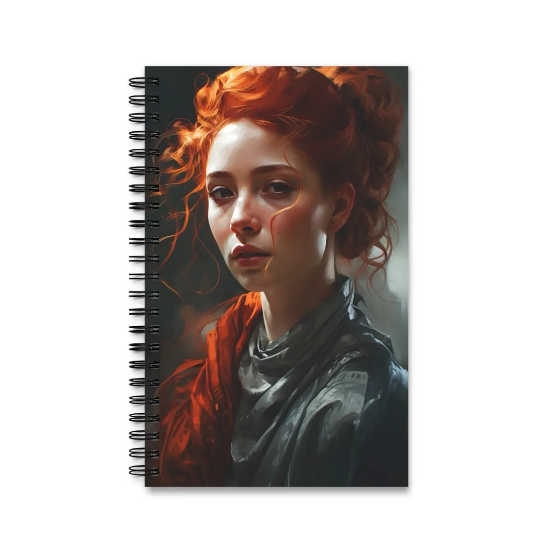 Astonishing Redhead Portrait: Neutral Expression Art - Spiral Notebook