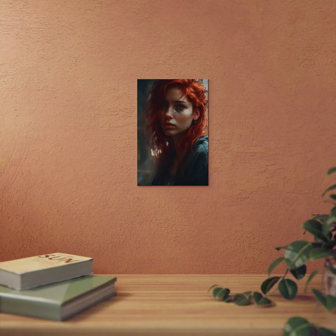 Astonishing Redhead Portrait: Realistic - Metal Poster