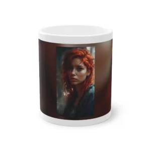 Freckled Redhead Woman Painting Mug