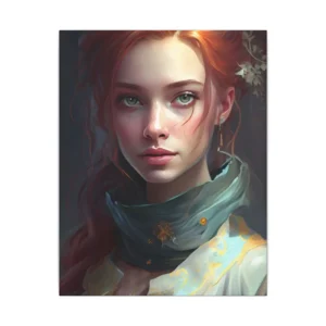 Red-Haired Woman Portrait Canvas Print