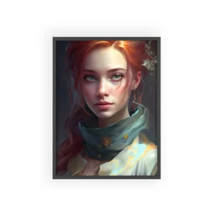 Red-Haired Woman Portrait Framed Poster