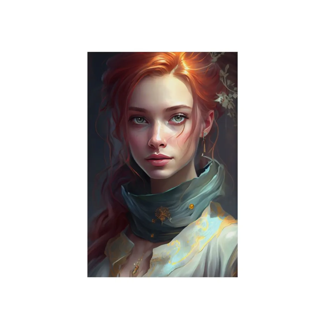 Astonishing Redhead Portrait: Vintage - Metal Poster