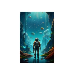 Glowing Undersea Cavern Metal Poster