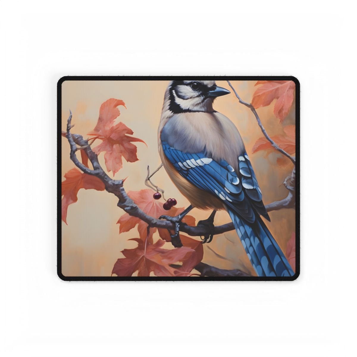 Autumn Oak Branch: Oil Painting Artwork - Desk Mat