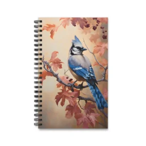 Blue Jay on Autumn Branch Spiral Notebook