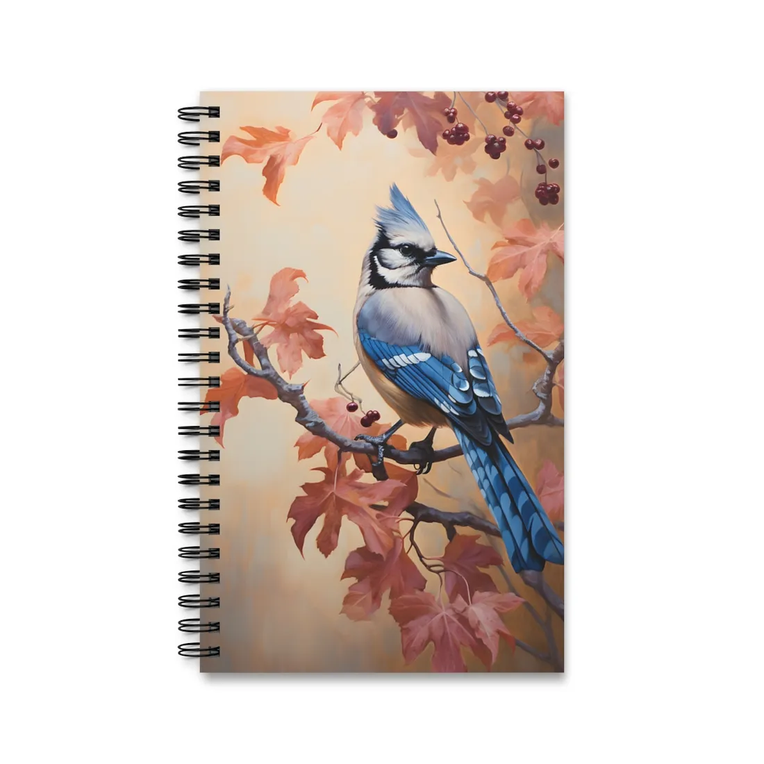 Autumn Oak Branch: Oil Painting - Spiral Notebook