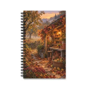Autumn Garden Shed with Pears Spiral Notebook