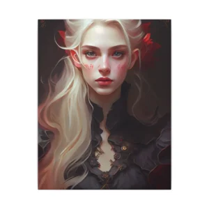 Pale Woman with Red Flowers Canvas Print