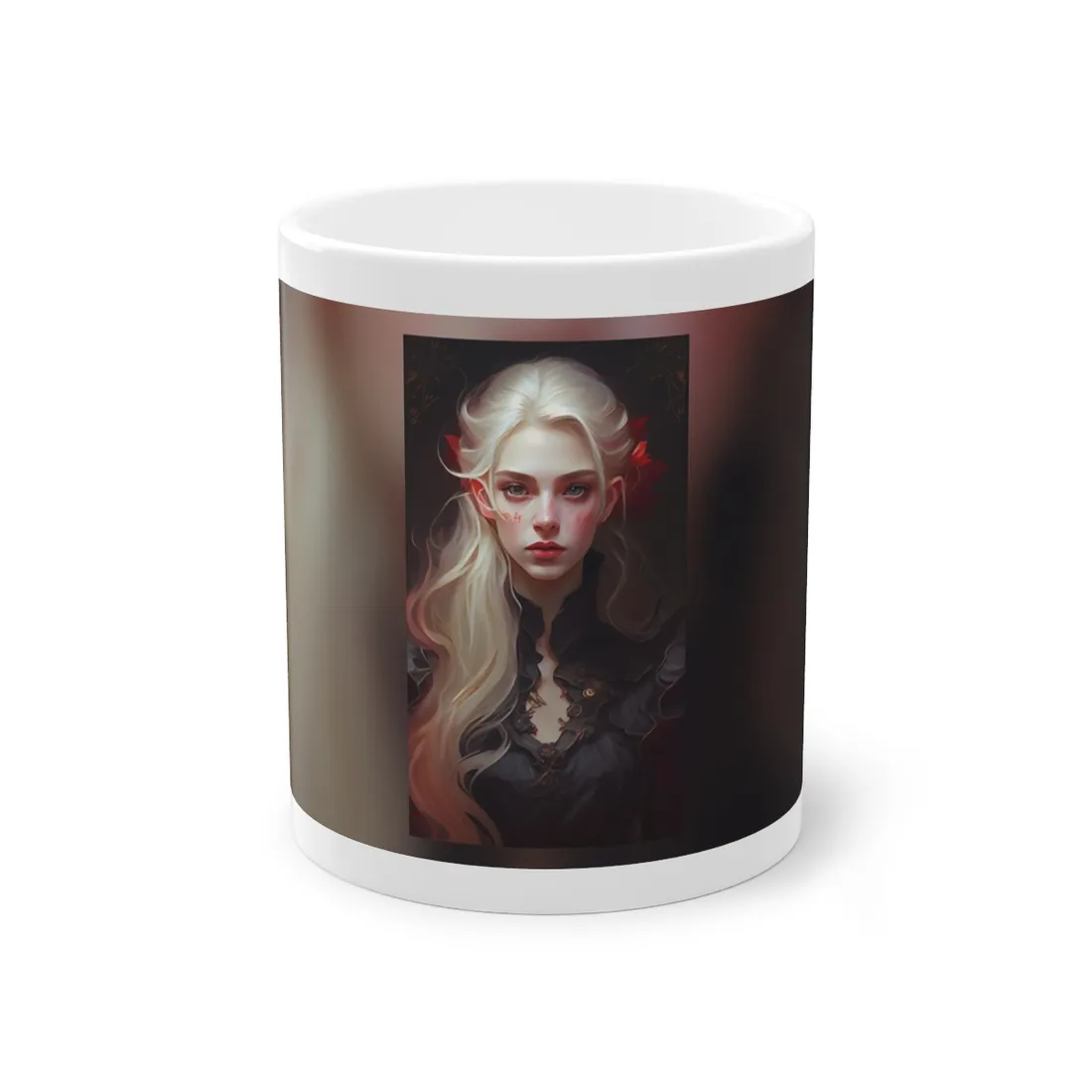 Beautiful Blonde Portrait: A Stunning Female in Black Top - Mug
