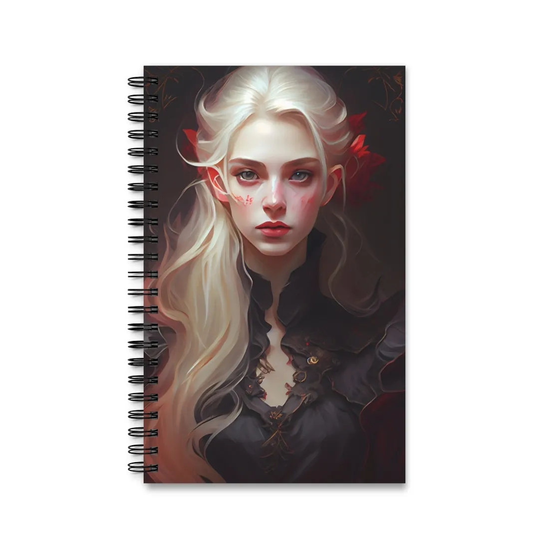 Beautiful Blonde Portrait: A Stunning Female in Black Top - Spiral Notebook