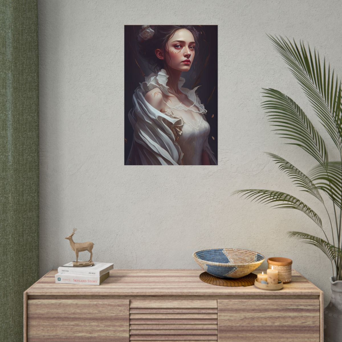 Beautiful Brown Hair Portrait: Woman in a We Artwork - Poster