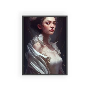 Woman with White Roses Framed Poster