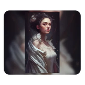 Woman with White Roses Mouse Pad