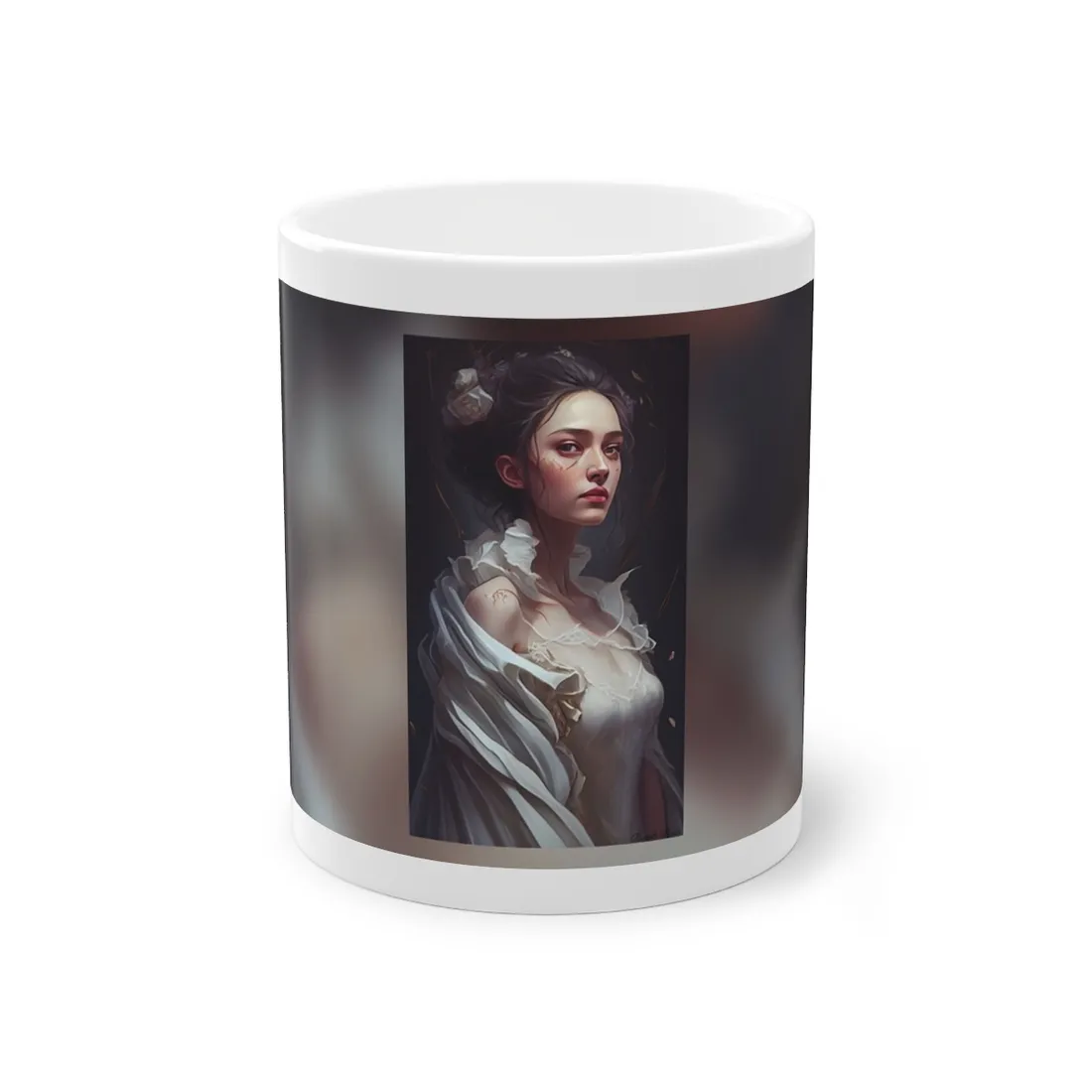 Beautiful Brown Hair Portrait: Woman in a We - Mug
