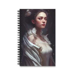 Woman with White Roses Spiral Notebook