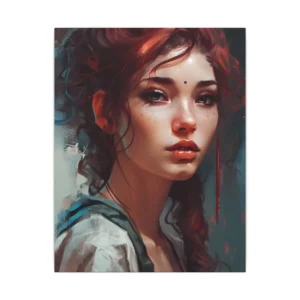 Woman Portrait with Auburn Hair Canvas Print