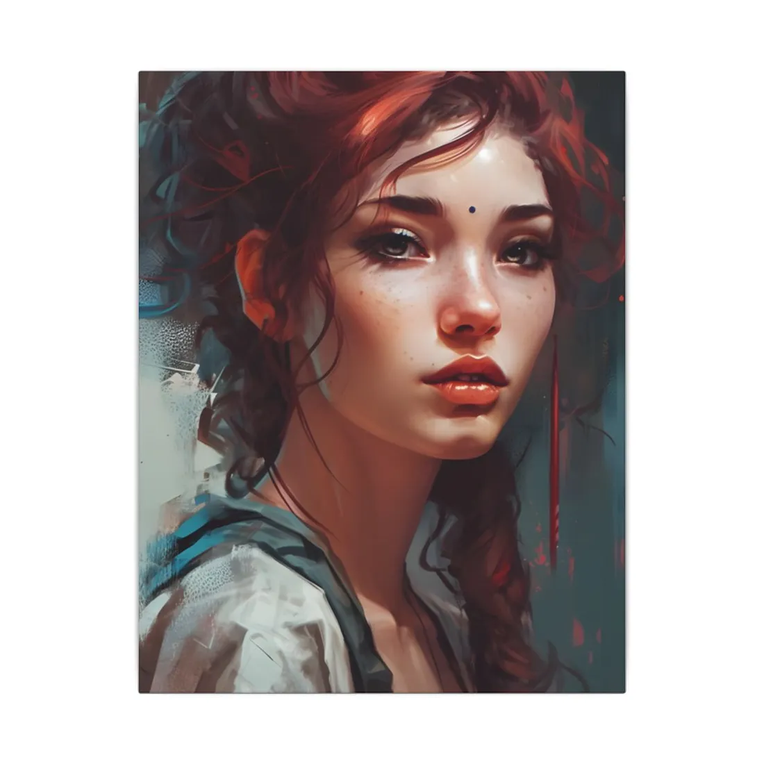 Beautiful Brunette Portrait: Makeup Art - Canvas