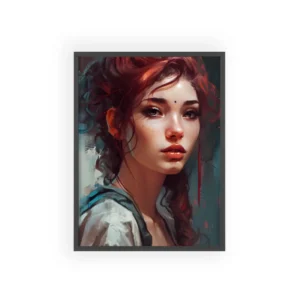 Woman Portrait with Auburn Hair Framed Poster