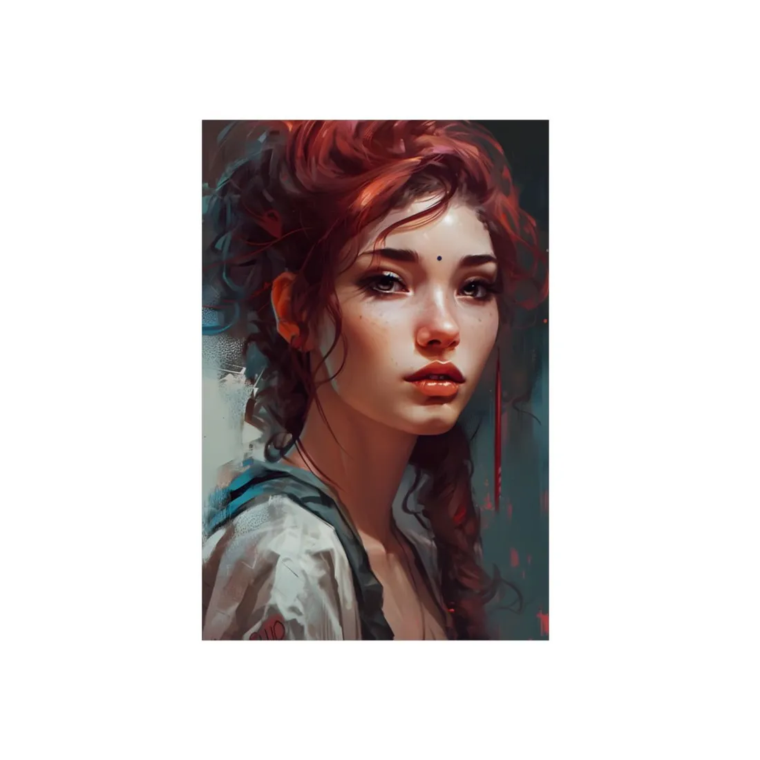 Beautiful Brunette Portrait: Makeup Art - Metal Poster