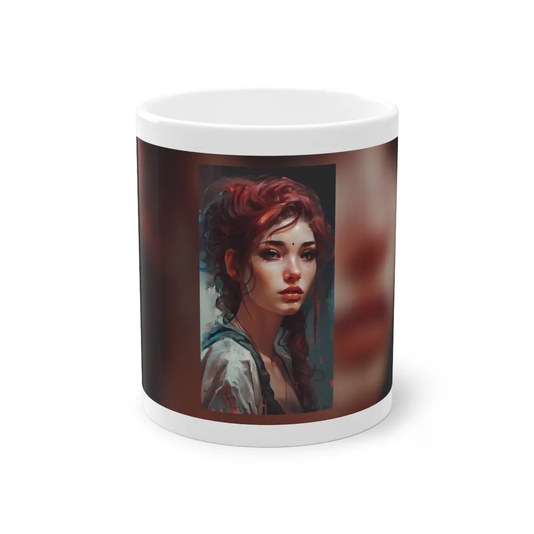 Beautiful Brunette Portrait: Makeup Art - Mug