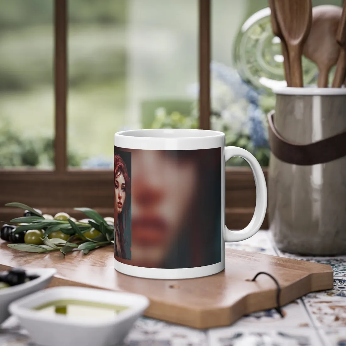 Beautiful Brunette Portrait: Makeup Art - Mug