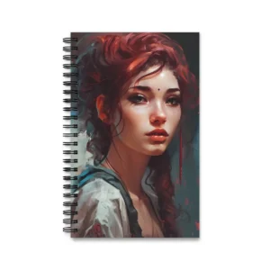 Woman Portrait with Auburn Hair Spiral Notebook