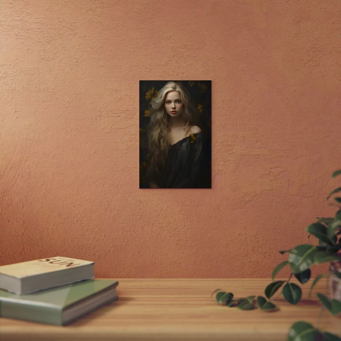 Beautiful Candid Photo of Modern Blonde Woman - Metal Poster