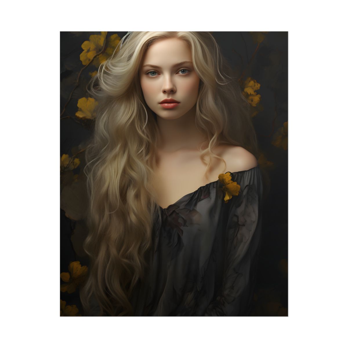 Beautiful Candid Photo of Modern Blonde Woman - Poster