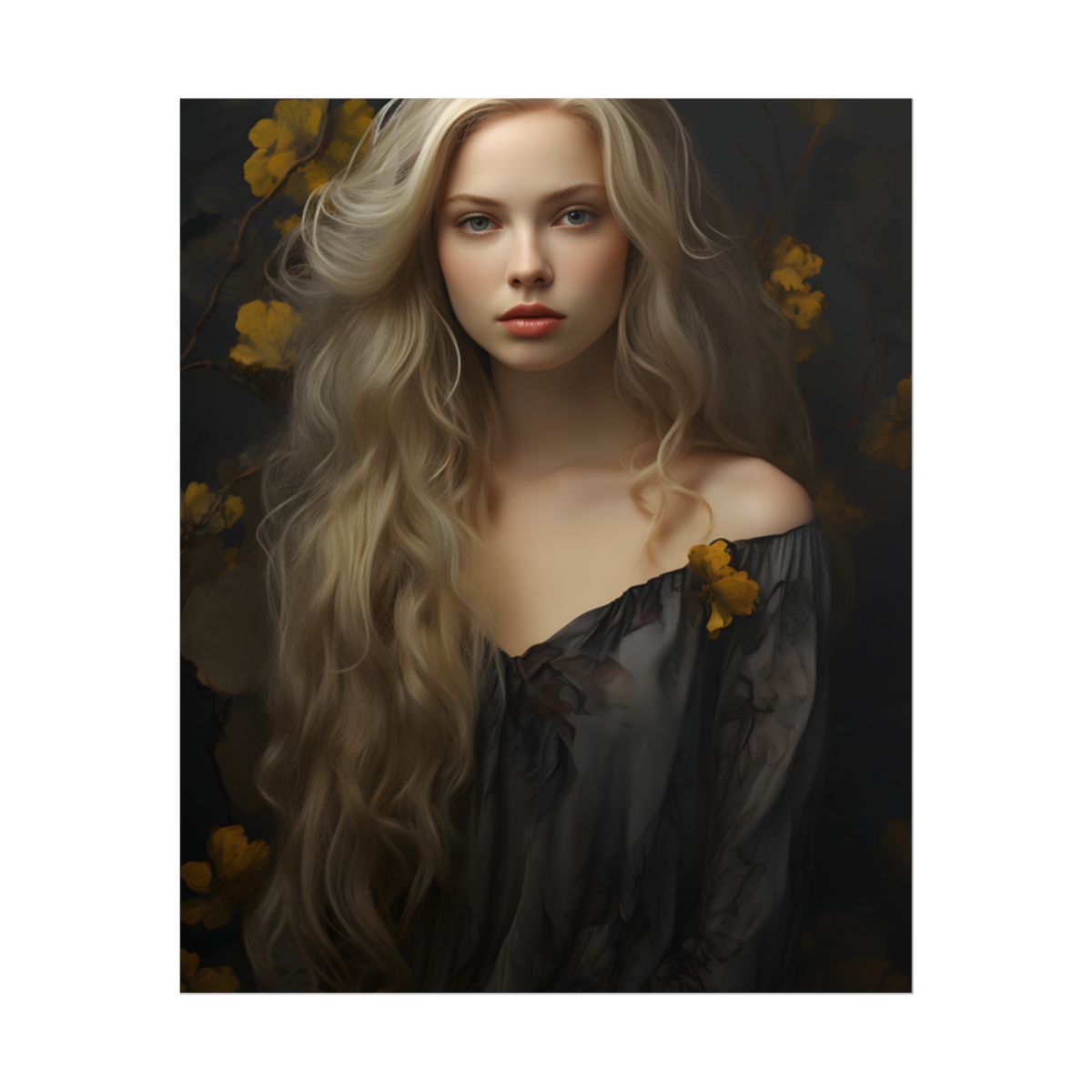 Beautiful Candid Photo of Modern Blonde Woman - Poster