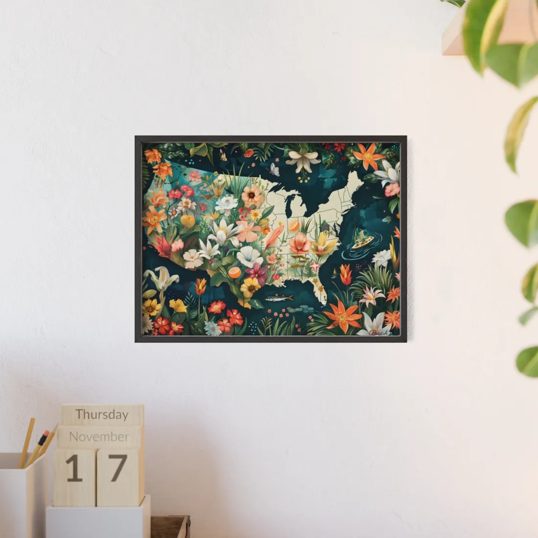 Beautiful Florida State Map: Vibrant Geographic - Framed Poster